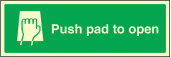 Push pad to open sign