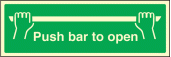 Push bar to open sign