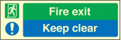 Fire exit keep clear sign