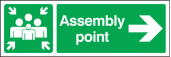 Assembly point right sign