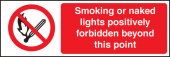 Smoking or naked lights forbidden sign