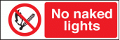 No naked lights sign