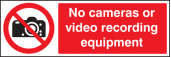 No cameras or video recording equipmentment sign