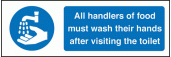 Handlers of food must wash hands sign