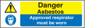 Danger asbestos/respirator must be worn sign