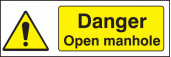 Danger open manhole sign