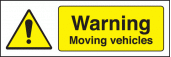 Warning moving vehicles sign
