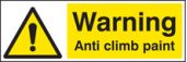 Warning anti climb paint sign