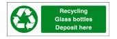 Recycling glass bottles sign