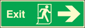 Exit right sign