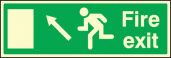 Fire exit up and left sign