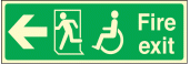 Disabled fire exit left sign