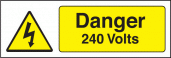 Danger 240 volts sign