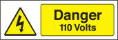 Danger 110 volts sign