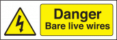 Danger bare live wires sign
