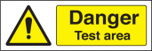 Danger test area sign