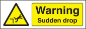 Warning sudden drop sign