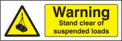 Warning stand clear of suspended loads sign