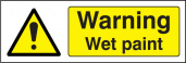 Warning wet paint sign