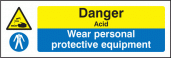 Danger acid wear PPE sign