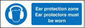 Ear protection zone/protectors worn sign