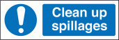 Clean up spillages sign