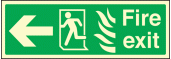 Fire exit arrow left HTM sign