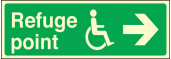 Refuge point right sign
