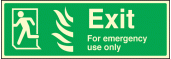 Emergency exit left HTM sign