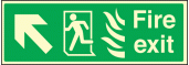 Fire exit arrow up left HTM sign