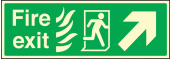 Fire exit arrow up right HTM sign