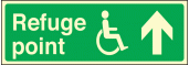Refuge point arrow on sign