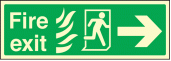 Fire exit arrow right HTM sign