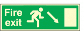 Fire exit down and right sign