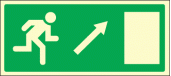 Fire exit up and right sign