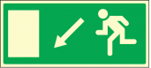 Fire exit down and left sign